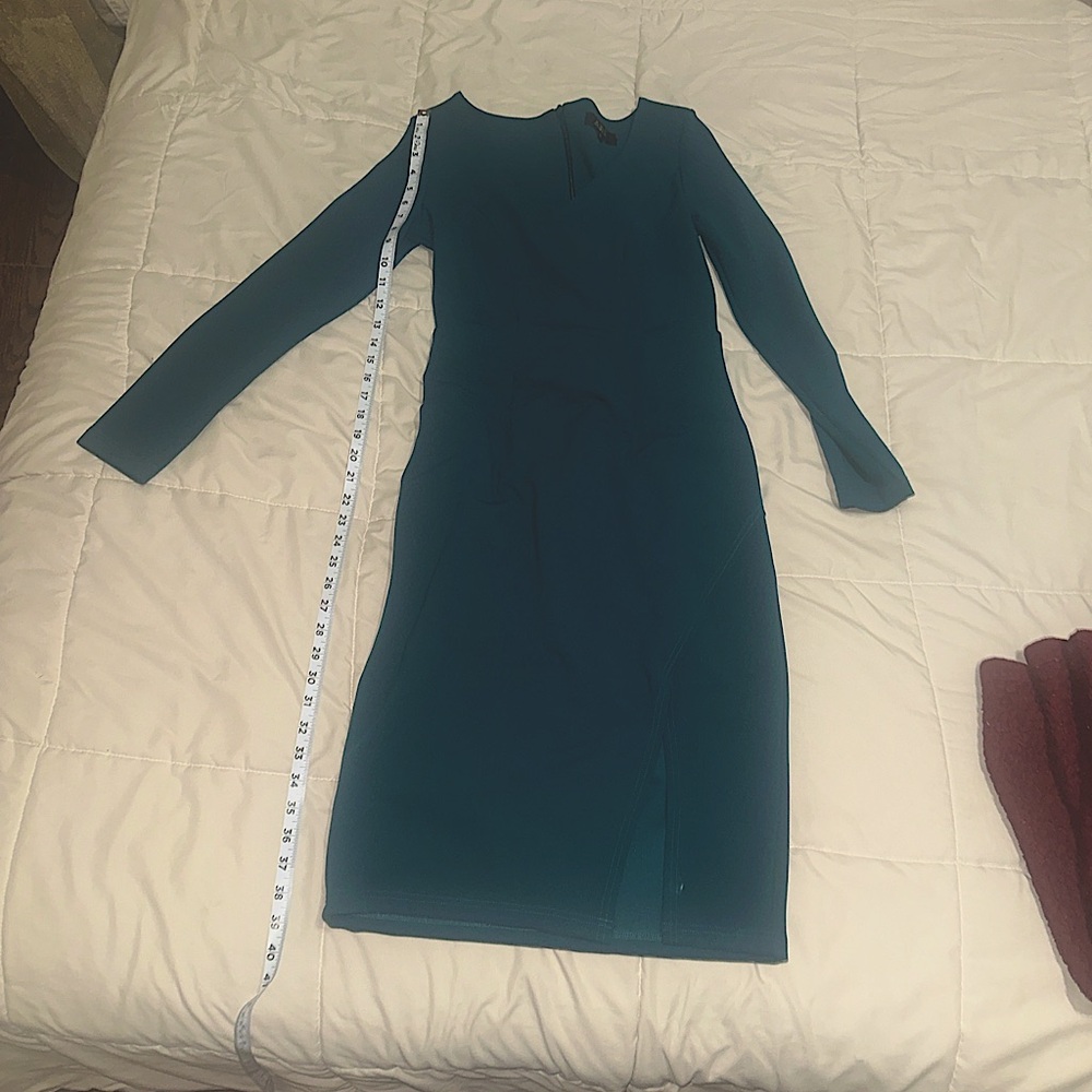 Chic Teal Long Sleeve Dress